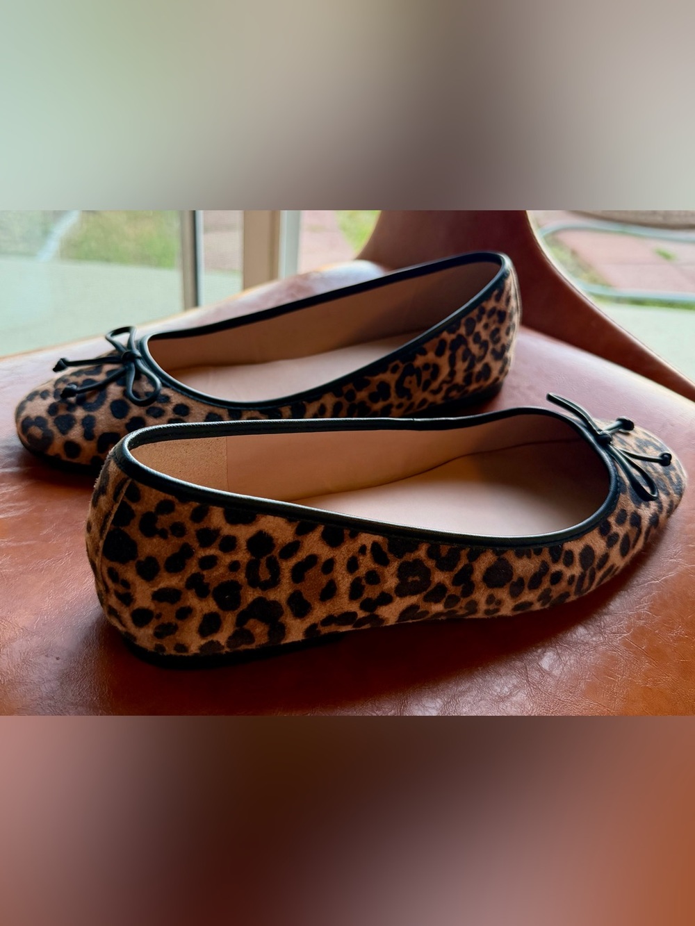 Cole Haan Leopard Print Ballet Flats - Tan/Black